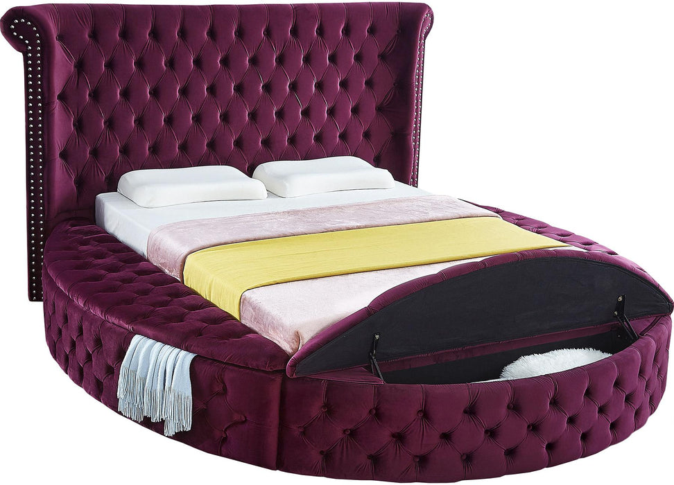 Luxus Purple Velvet King Bed