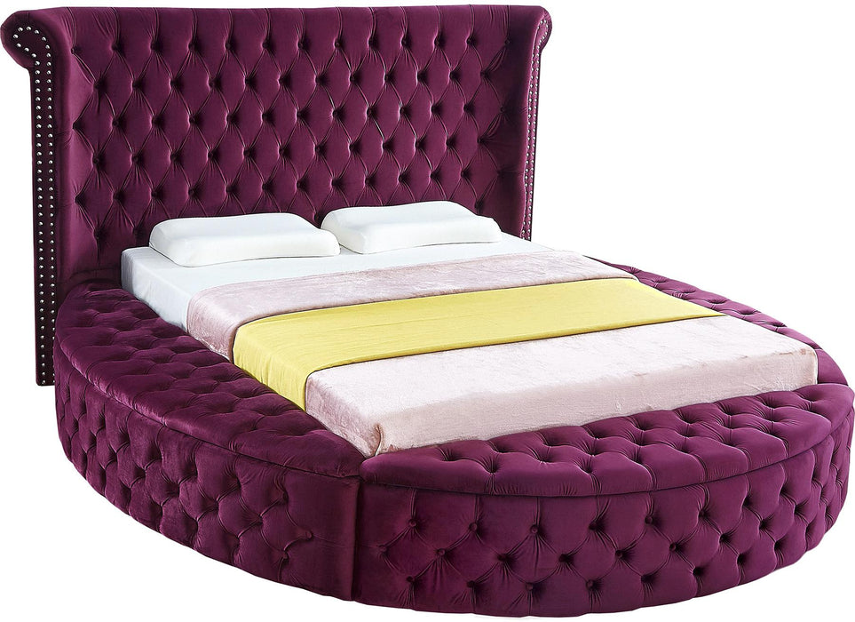 Luxus Purple Velvet Queen Bed image