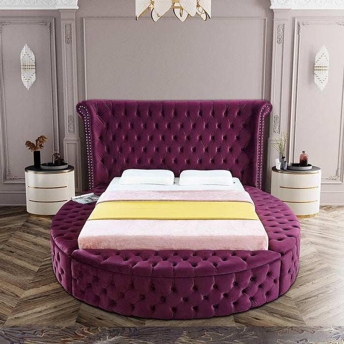 Luxus Purple Velvet Full Bed