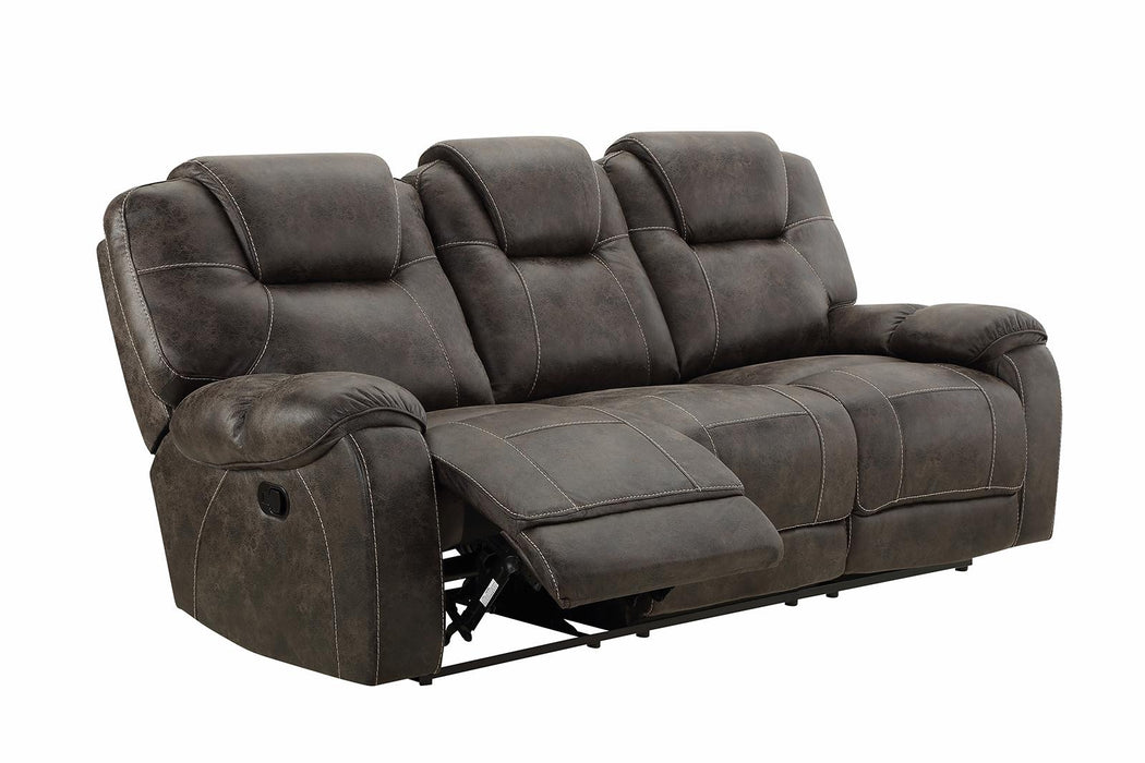 New Classic Furniture Anton Dual Recliner Sofa in Chocolate