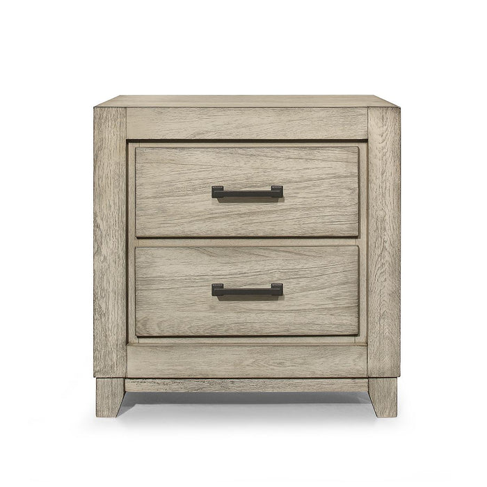 New Classic Furniture Ashland 2 Drawer Nightstand in Rustic White