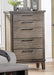 New Classic Furniture Cagney 5 Drawer Chest in Vintage Gray image