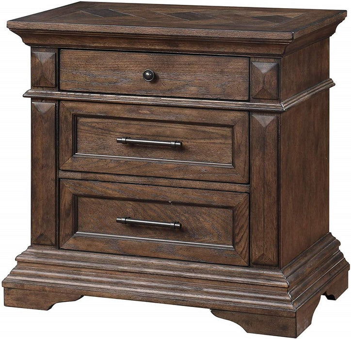 New Classic Furniture Mar Vista 3 Drawer Nightstand in Brushed Walnut