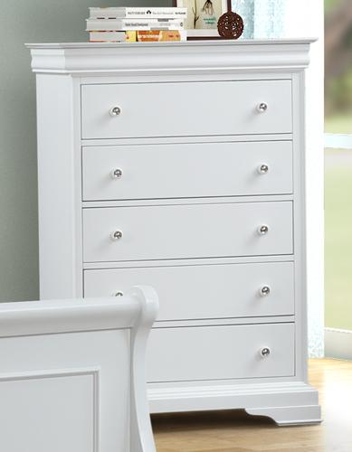 New Classic Furniture Versaille 5 Drawer Chest in White image