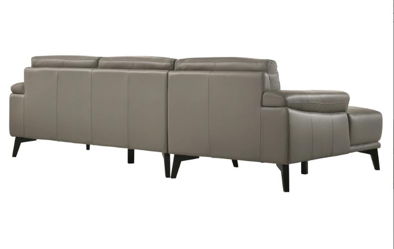 New Classic Lucca Sectional Sofa w/ RAF Loveseat in Slate Gray