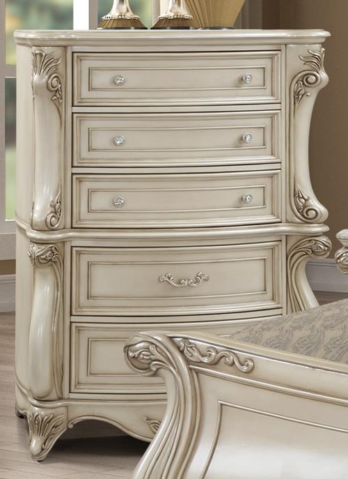 New Classic Furniture Monique 5 Drawer Chest in Pearl image