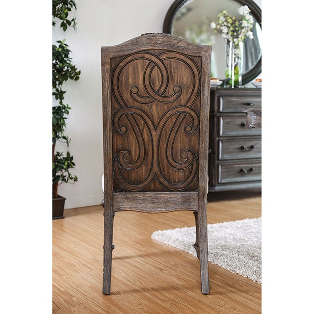 ARCADIA Rustic Natural Tone/ Ivory Side Chair (2/CTN)